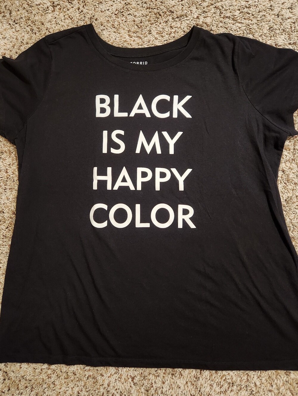 Torrid "BLACK IS MY HAPPY COLOR" Tee